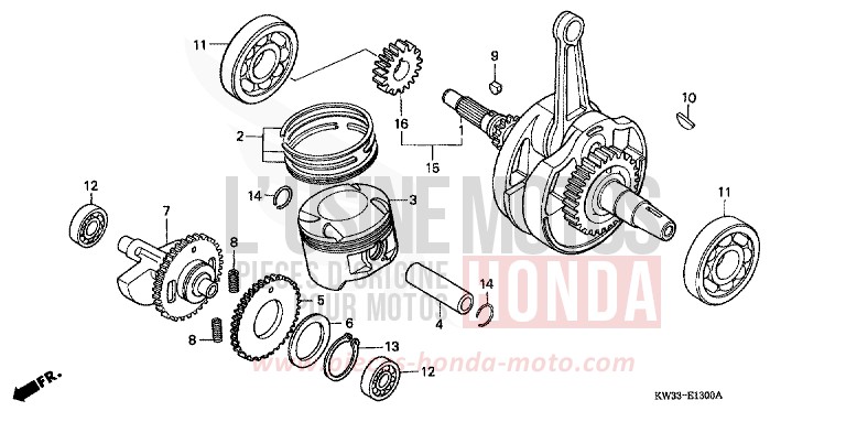 CRANKSHAFT/PISTON for Dominator 250 URBAN GREEN (G120) from 1993